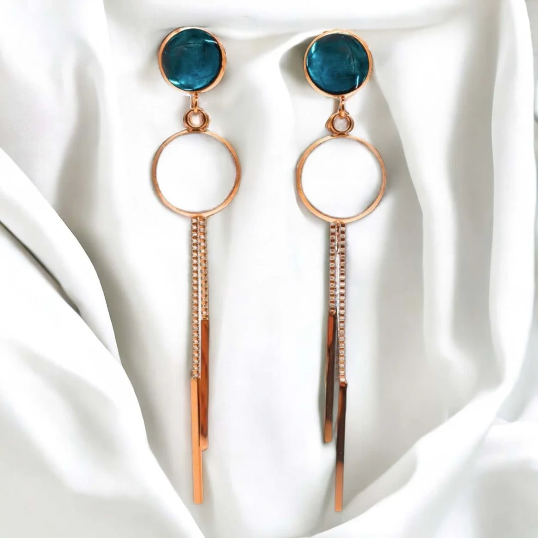 Azure Tassel Elegance - Ohrstecker