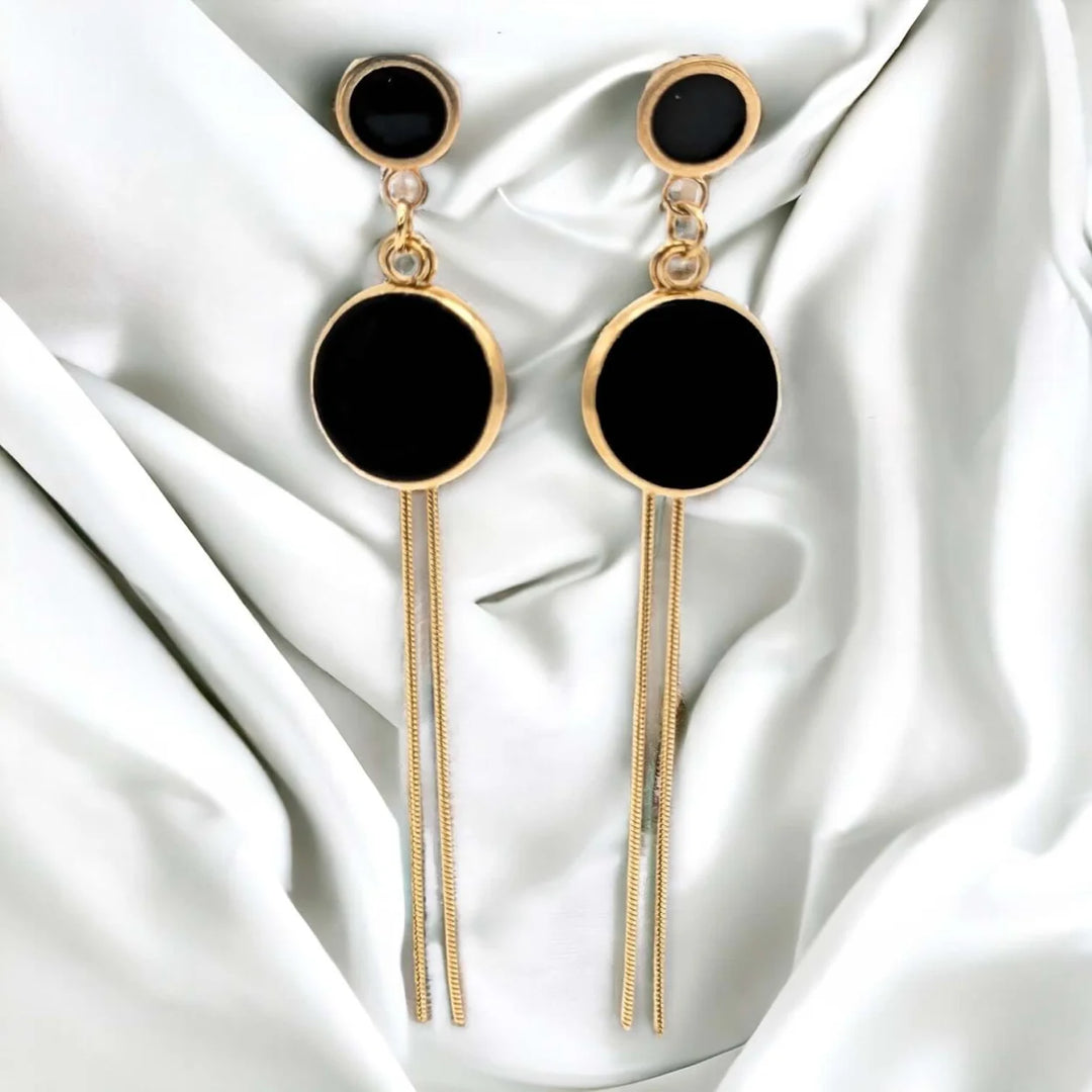 Black Enamel Elegance - Ohrstecker