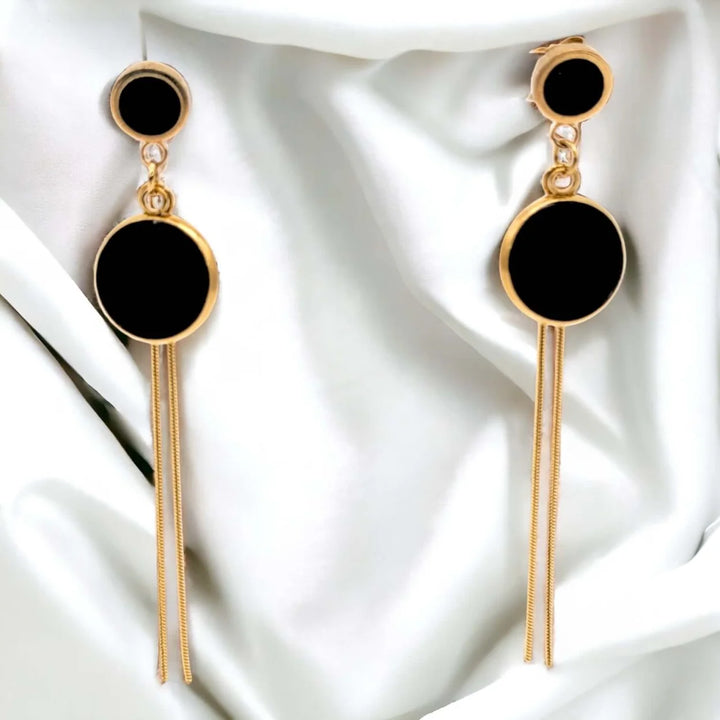 Black Enamel Elegance - Ohrstecker