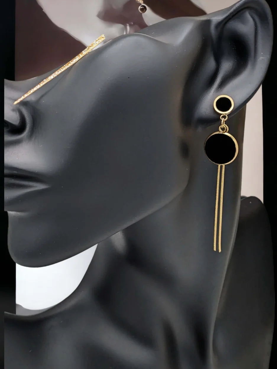 Black Enamel Elegance - Ohrstecker