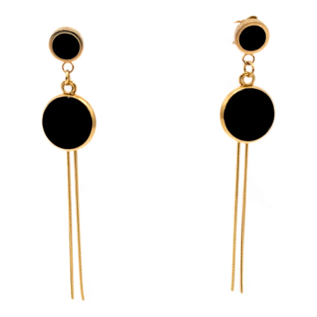 Black Enamel Elegance - Ohrstecker