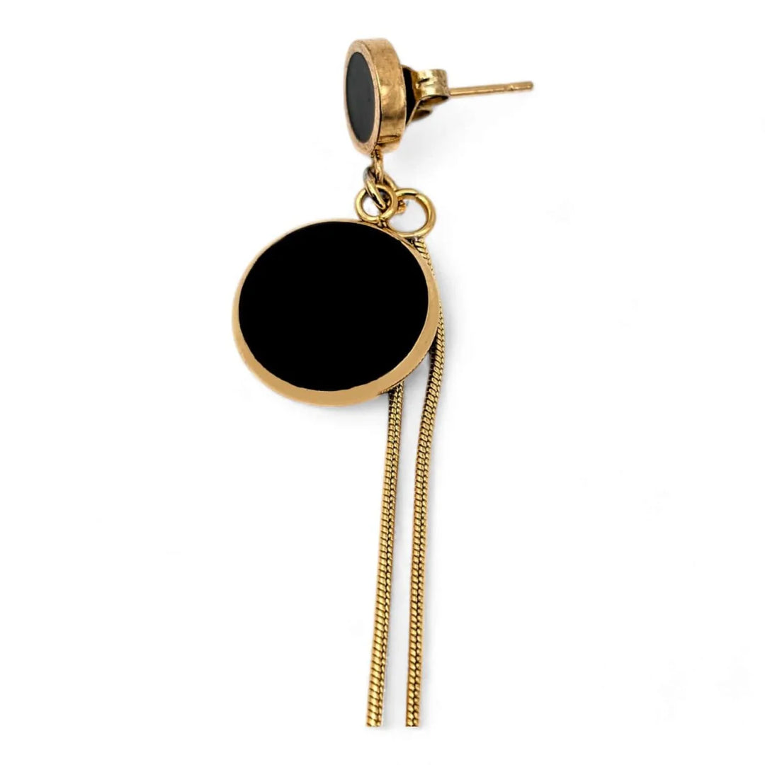 Black Enamel Elegance - Ohrstecker