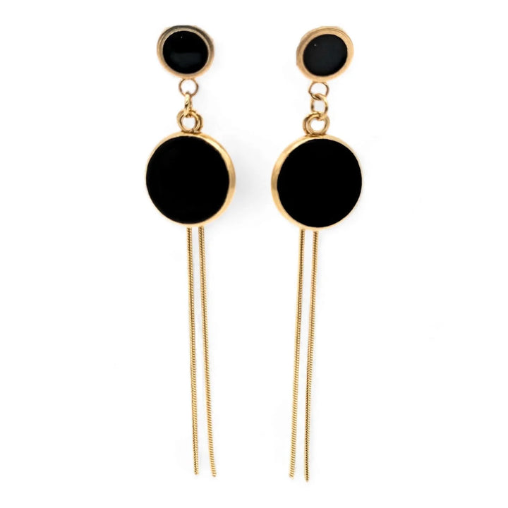 Black Enamel Elegance - Ohrstecker