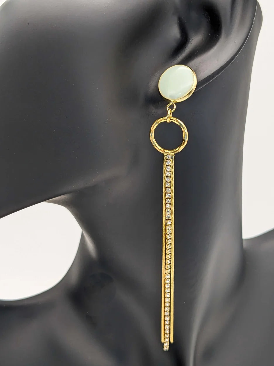 Green Tassel Charm - Ohrstecker